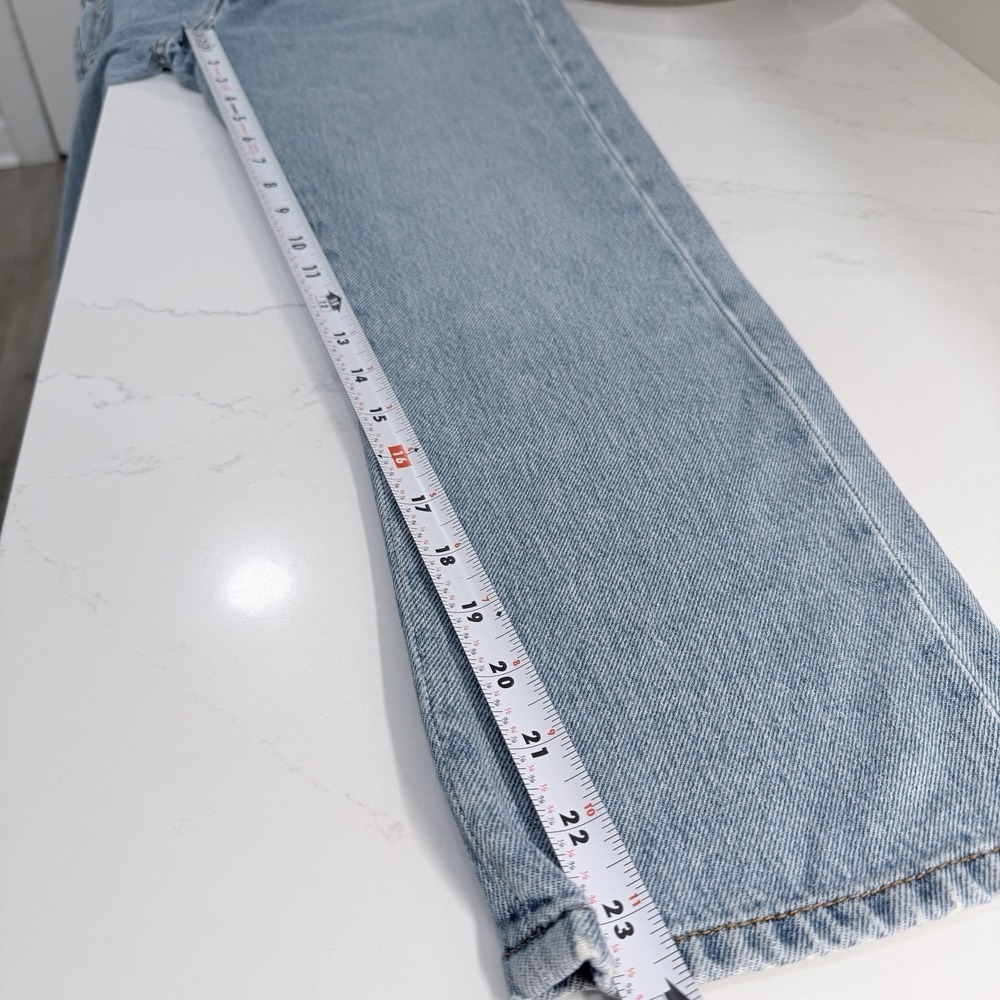 MSGM Milano Logo Print Straight Leg Jeans Light Wash Denim Size 40 Italy - Picture 14 of 15